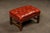 Vintage Wingback Tufted Armchair With Ottoman in Burnt Orange For Sale In Chicago - Image 6 of 12