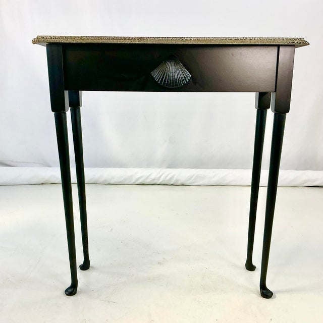 1990s Post Modern Boho Chic Black Thin Style Console Table. For Sale - Image 4 of 11