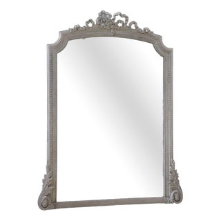Louis XV Style Carved Painted Overmantel Mirror, 1900 For Sale