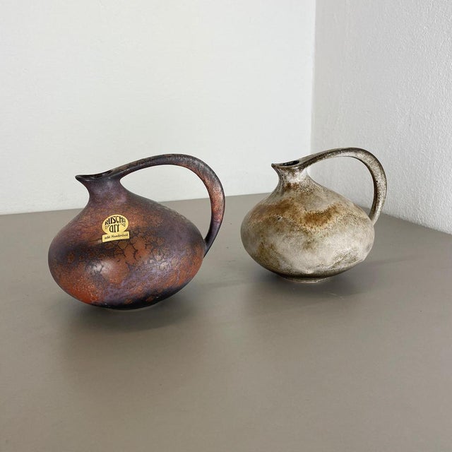 Pottery Vases 313 attributed to Kurt Tschörner Ruscha, Germany, 1970s, Set of 2 For Sale - Image 4 of 18