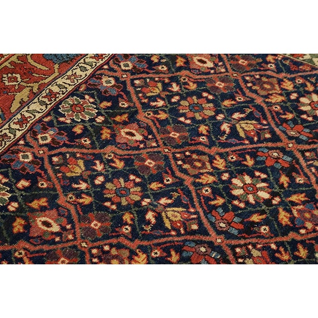 Textile Sensational Blue and Red Color With Great Floral Design Antique N W Persian Rug For Sale - Image 7 of 7