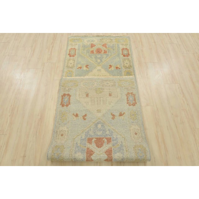 Anatolia Runner 2’10” X 8’7” Blue Wool Tribal Hand-Knotted Oriental Rug For Sale - Image 11 of 12