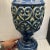 Blue Ceramic Openwork Tabletop Lamp With Top and Bottom Light Sources For Sale In Miami - Image 6 of 11
