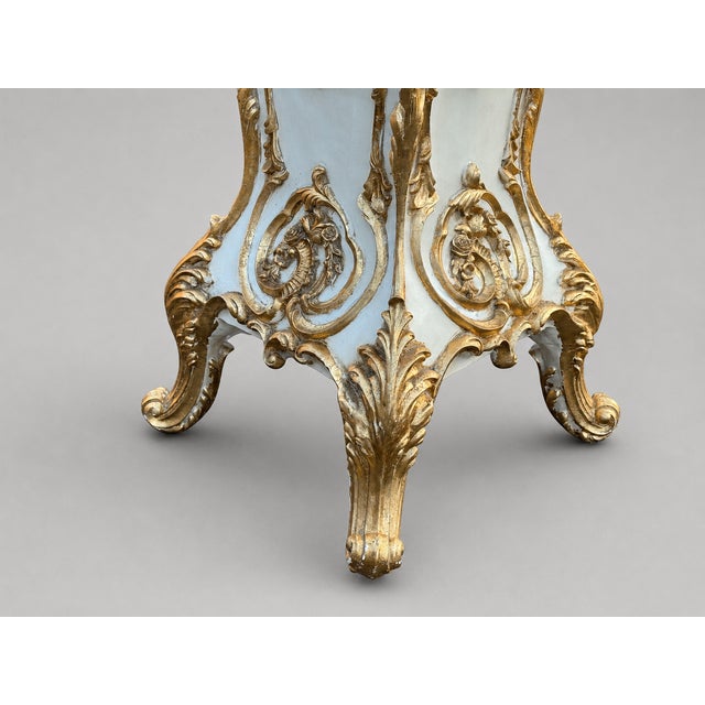 Late 20c Italian Baroque Cream Gold Pedestals - Pair For Sale - Image 17 of 18