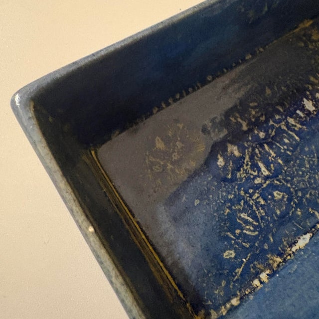 Speckled Blue Mid 20th Century Ceramic Box For Sale - Image 10 of 10