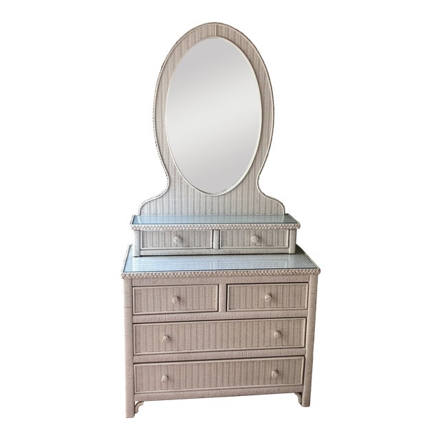 Vintage Henry Link Dresser and Mirror Vanity With Drawers Chairish