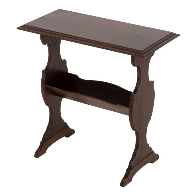 Vintage Mahogany Magazine Rack End Table For Sale