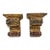 Pair of 19th Century, Baroque Style Carved Giltwood and Polychrome Wall Brackets For Sale