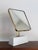 Italian mirror with variable inclination through mechanism on the back with marble base and brass frame, Italy 1950s