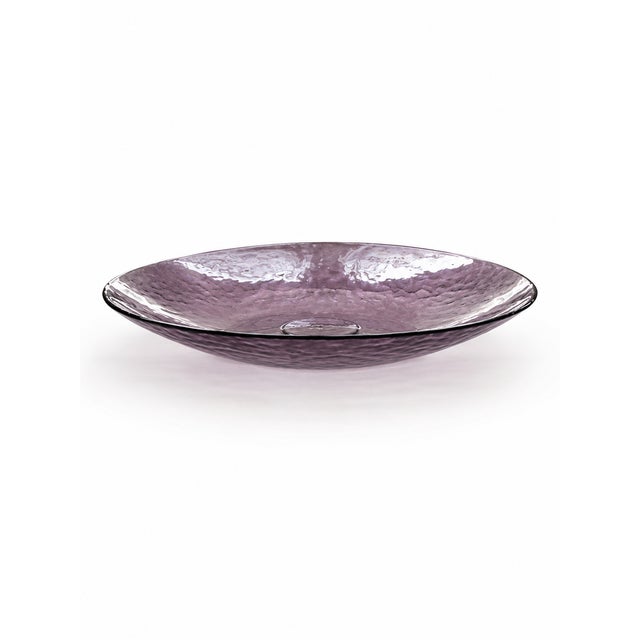 Large Mid-Century Purple Hammered Murano Glass Centerpiece Bowl from Vetrerie Manin, 1970s For Sale - Image 6 of 6