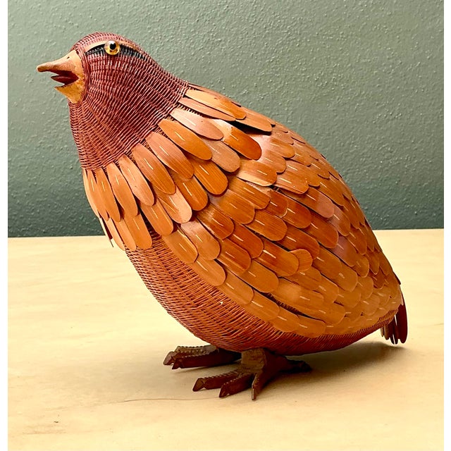 Late 20th Century Vintage Shanghai Weave Bird Basket For Sale - Image 5 of 12