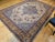 Vintage Turkish Oushak Rug, Handwoven Geometric Pattern, Ivory & Blue, 8' x 11' For Sale - Image 10 of 18