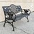 Mid 20th Century Contemporary Art Nouveau Style Cast Aluminum Garden Patio Garden Bench Loveseat For Sale - Image 15 of 15