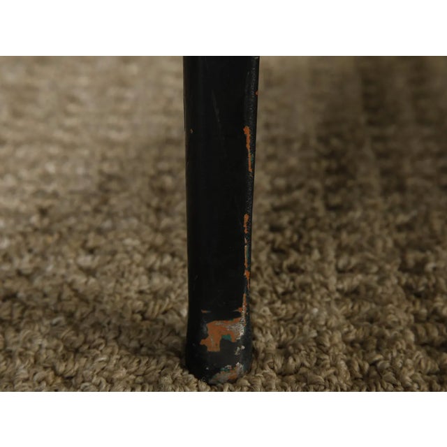 Set of 8 Vintage Metal Café Chairs, Tolix Style Industrial Dining Chairs, French Bistro Patio Chairs, Black & Green Metal Chairs For Sale - Image 12 of 14