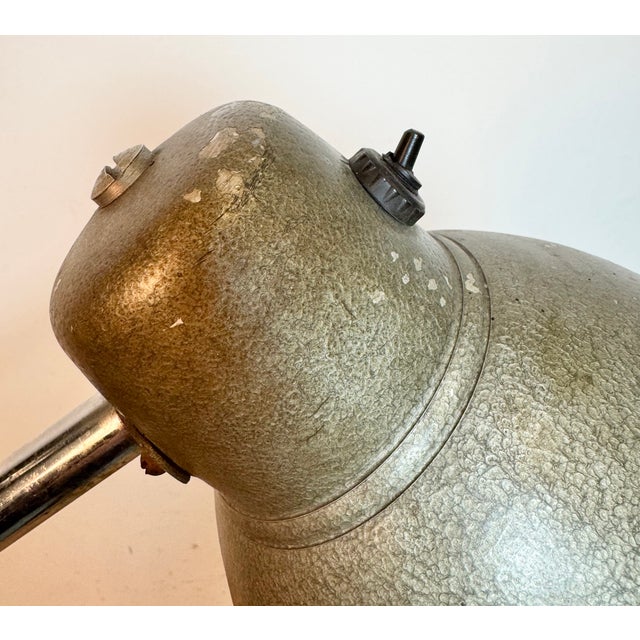 Industrial Grey Workshop Gooseneck Table Lamp, 1960s For Sale - Image 16 of 18