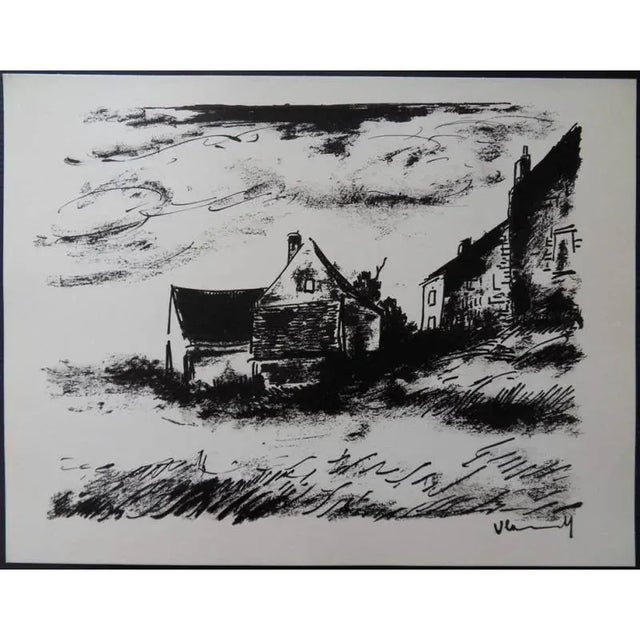 Maurice de Vlaminck - House in Rueil - Original Lithograph 1958 For Sale - Image 4 of 4