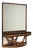 Console with Mirror in Walnut and Green Serpentine Marble For Sale