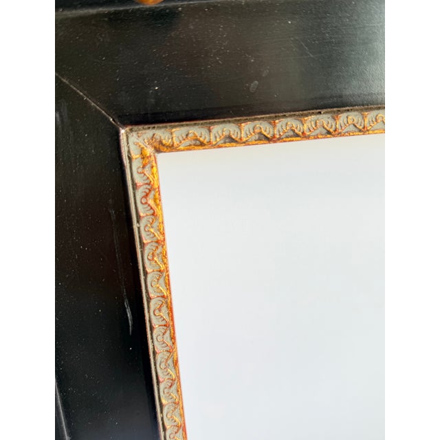 Art Nouveau Vintage Carved Gilt & Black Picture Frame, Dark Antique Gold Finish, Fits 8x10 For Sale - Image 3 of 6