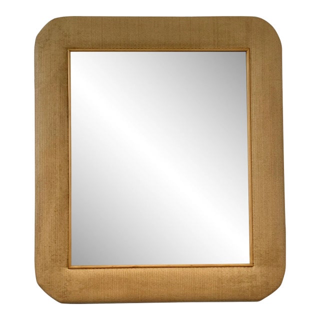 Natural Rattan Weave Over-Sized Mirror For Sale