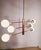 Mid-Century Brass Chandelier with 6 Opaline Spheres, Italy, 1960s For Sale - Image 12 of 14