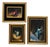 André Laurent, Abstract Triptych Paintings, 1960s, Mixed Media Acrylic on Gold Leaf For Sale