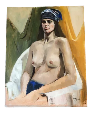 Vintage Original 1970’s Female Nude Painting Signed