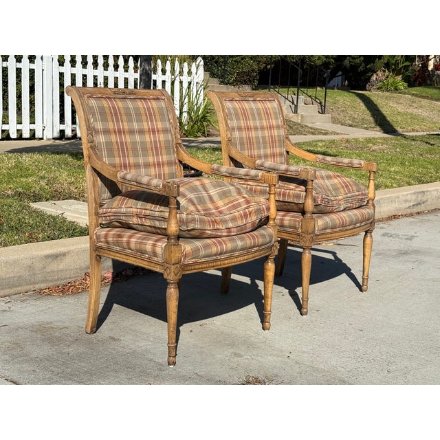 Wood Pair of Mid 20th Century of French Directoire Style Arm Chairs For Sale - Image 7 of 12