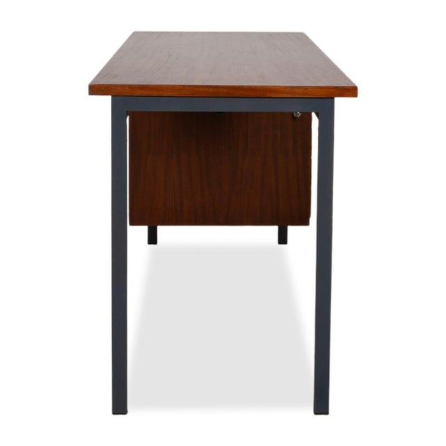 Wooden Apples, Wooden Desk, Brown Teak, Bauhaus Style, Drawers For Sale - Image 15 of 17