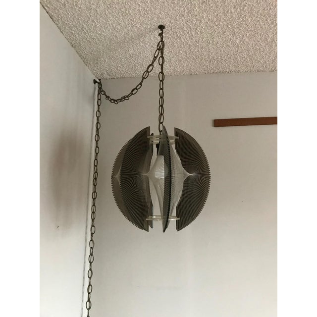 Mid Century Lucite Pendant Light Chandelier Paul Secon Sompex Fixture For Sale - Image 10 of 10
