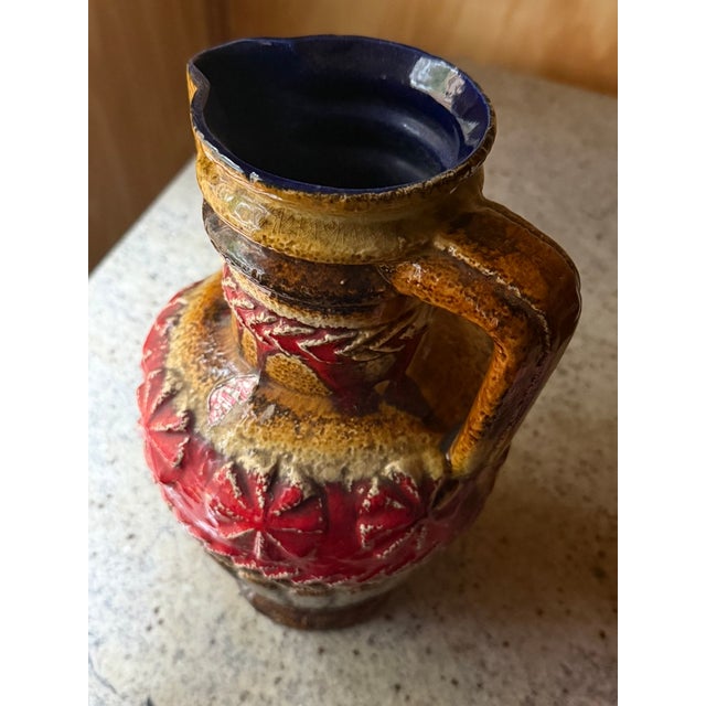 Brown Vintage West German Fat Lava Vase, 1960 For Sale - Image 8 of 18