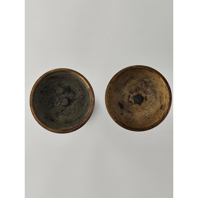 Metal Biedermeier Style Disc Candleholders, 1930s, Set of 2 For Sale - Image 7 of 10