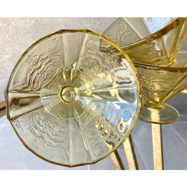 Goldenrod 1930s Federal Glass Amber Cone Shaped Footed Sherbets - Set of 4 For Sale - Image 8 of 13