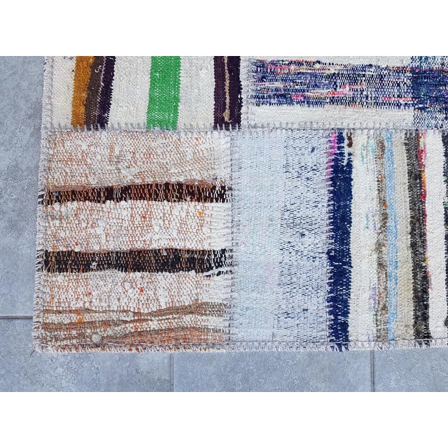 Turkish Bohemian Vintage Wool Kilim Runner For Sale - Image 3 of 10
