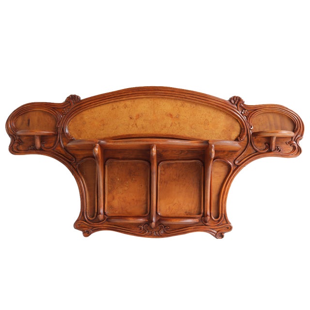 Antique French Art Nouveau Carved Wall Shelf by Louis Majorelle, 1900 For Sale