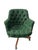 Mid-Century Modern Vintage Green Jack Cartwright Truffled Back Swiveling Club Chairs For Sale - Image 3 of 6