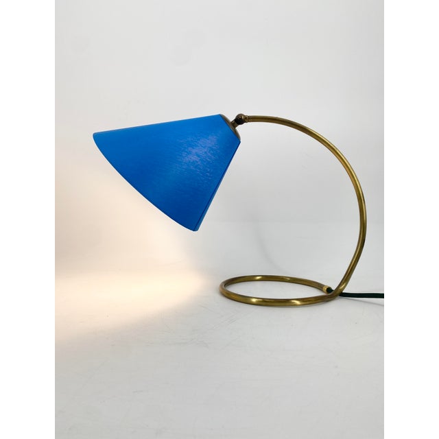 Vintage Table Lamp with Organically Shaped Brass Base, 1950s For Sale - Image 10 of 18