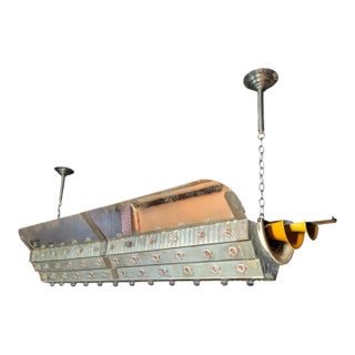 Mid 20th Century Hollywood Industrial Style Ceiling Light For Sale