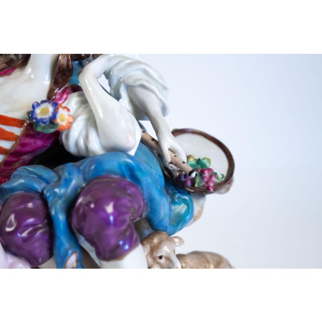 Porcelain Group Representative an Elegant with Her Courtesan, 1920s For Sale - Image 4 of 11