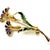 1960s Vintage Italian 18k Gold Ruby & Enamel Floral Brooch – Retro Unisex Lapel Pin For Sale - Image 5 of 12