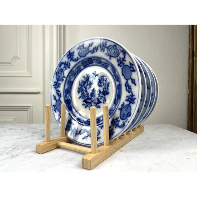 Set of 6 Vintage Laveno Blue Onion Plates, Sci Italy Earthenware (21cm) For Sale In San Francisco - Image 6 of 18