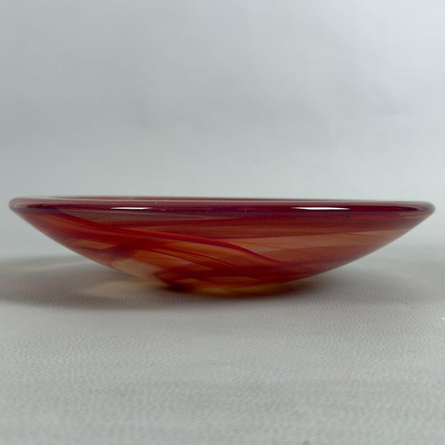 Kosta Boda Modernist Swedish Glass Centerpiece in Shaded Red by Kosta Boda, 1970s For Sale - Image 4 of 11