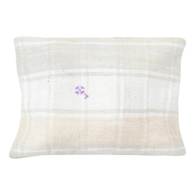 16"x24" Rustic Kilim Pillow Cover. Vintage Handmade Accent Cushion. Boho Decor For Sale