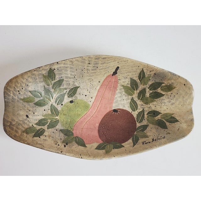 Mid Century Modern 1950's Marc Bellaire "Still Life" line hand painted ceramic footed ashtray. Marc Bellaire produced...