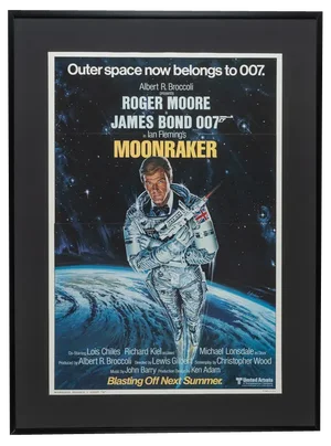 Moonraker Film Announcement Poster with Roger Moore