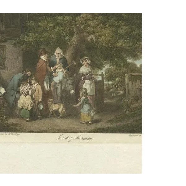 Rustic Mutter after W.R. Bigg, Village Scenery with Grandmother on a Donkey, 1800, Print For Sale - Image 3 of 7