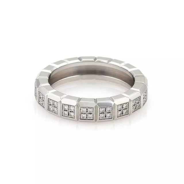 This lovely authentic band ring is by Chopard, it is crafted from 18k white gold with a high polished finish featuring a...