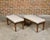 English Pair of English 19th Century Oak Stools with Turned Legs and Custom Upholstery For Sale - Image 3 of 12