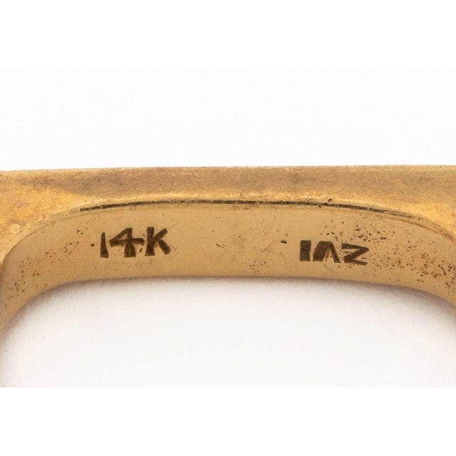 Modernist 14k Yellow Gold Diamond Ring For Sale - Image 9 of 9