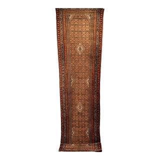Antique Persian Serab Camelhair Runner, Geometric Pattern, Wool, 1890s For Sale