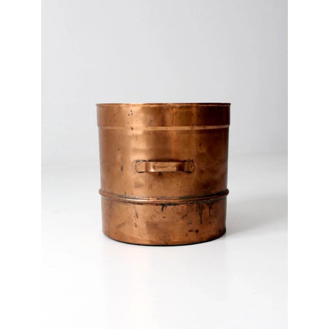 Metal Antique Copper Sieve Pot For Sale - Image 7 of 11